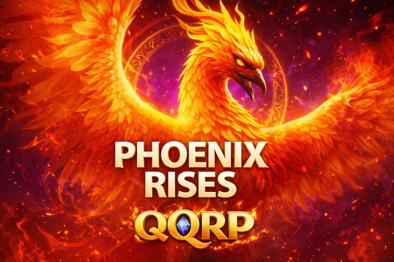 Permainan Phoenix Rises di QQRP dengan burung phoenix dan efek api yang hangat dan elegan